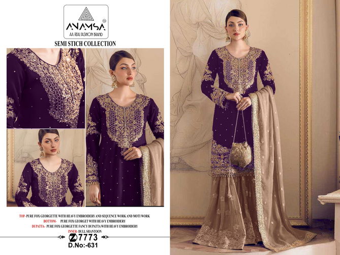 Anamsa 631 Georgette Embroidery Pakistani Suit Wholesalers Price In Surat